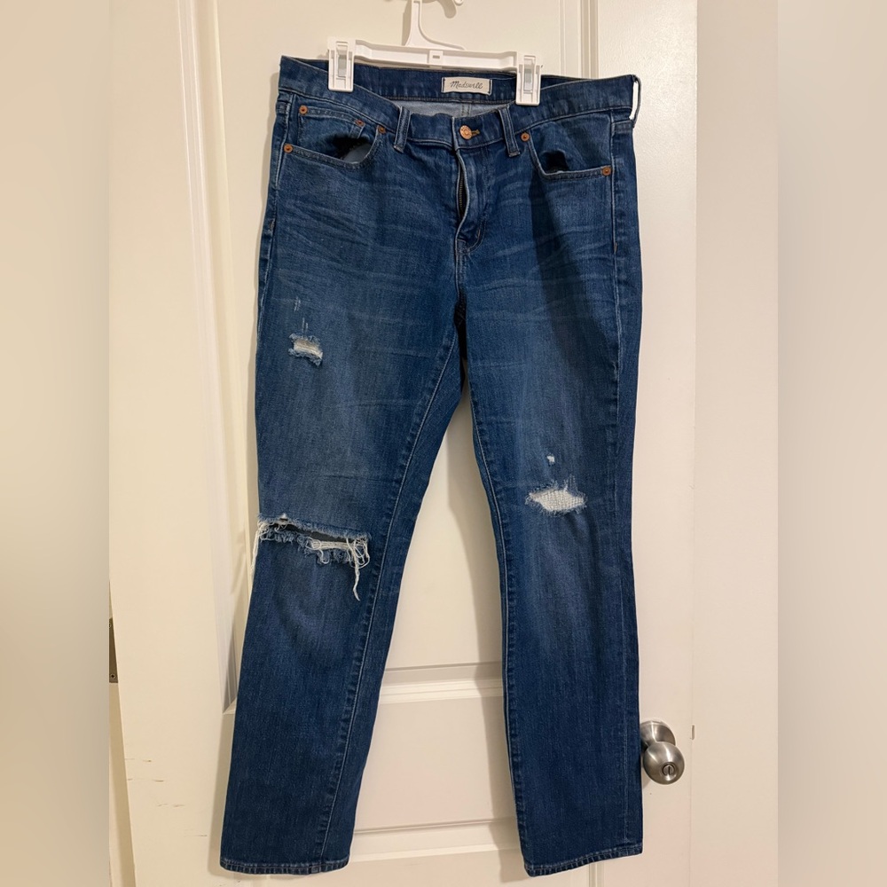 Madewell Distressed The slim Boyjean in Medium Blue - Picture 3 of 8